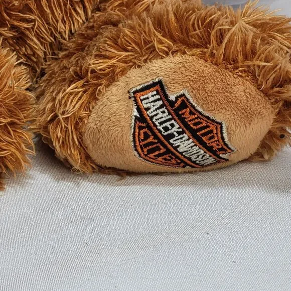 2009 Harley Davidson 13" Brown Fuzzy Shaggy Stuffed Plush Teddy Bear Doll - Picture 4 of 12